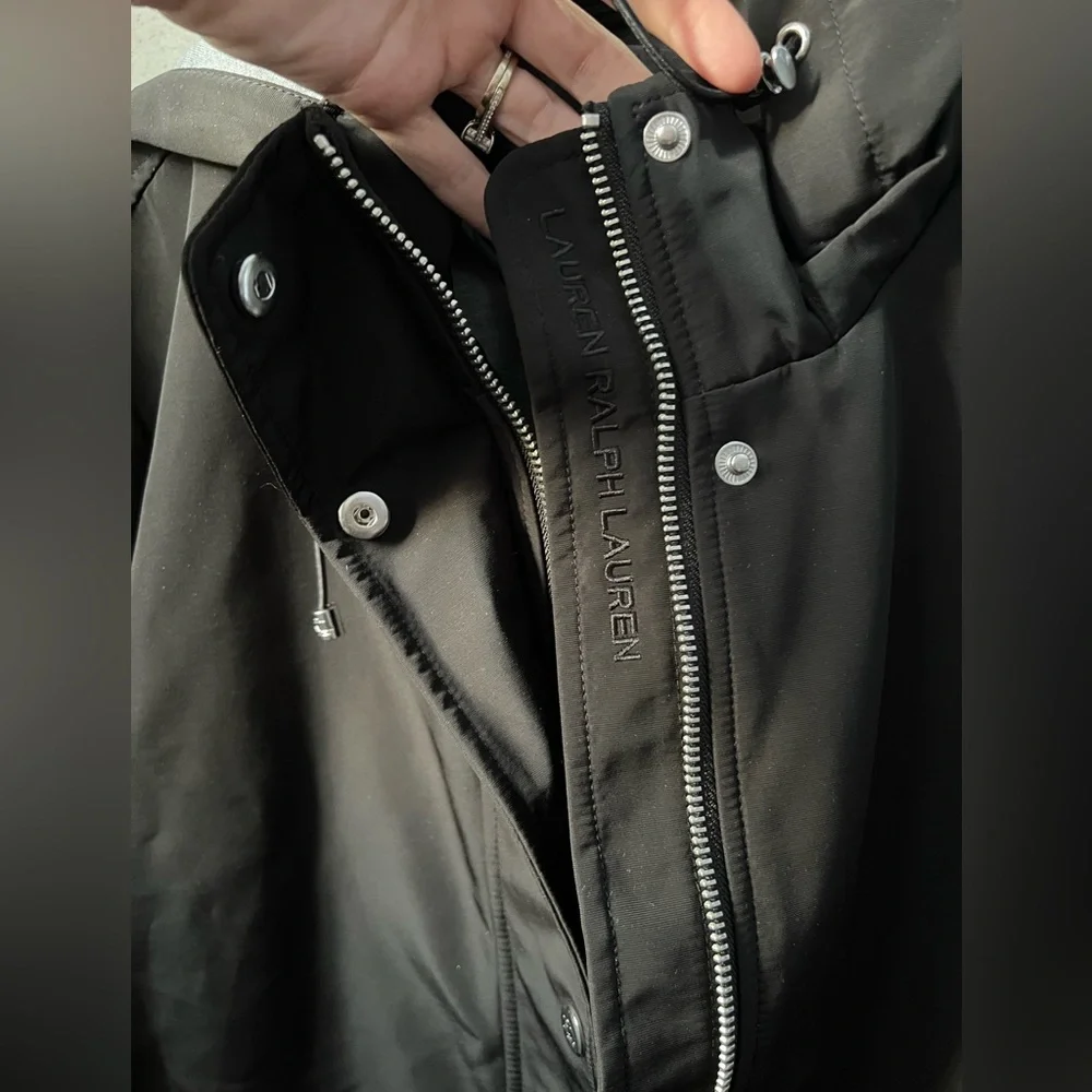 Lauren Ralph Lauren Water Repellent Cotton Blend Anorak in Black Size Large New - Picture 7 of 12